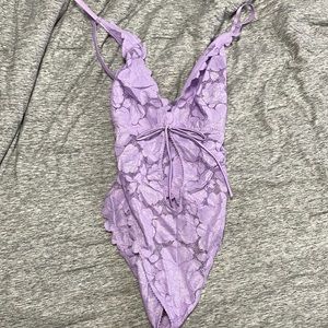 Savage x Fenty Purple Lace Bodysuit